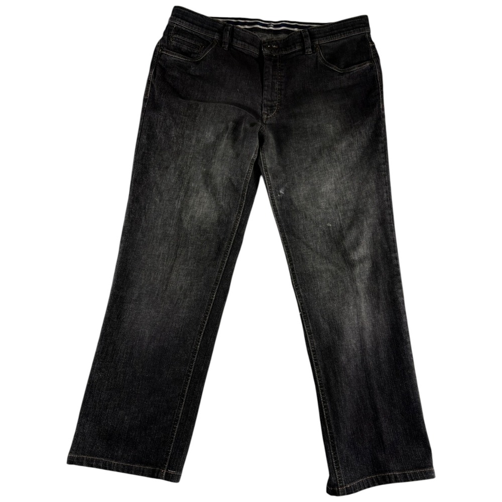 Hiltl‎ Relaxed Fit Jeans Mens 38x32 Gray Dark Wash Cotton Stretch Straight Leg